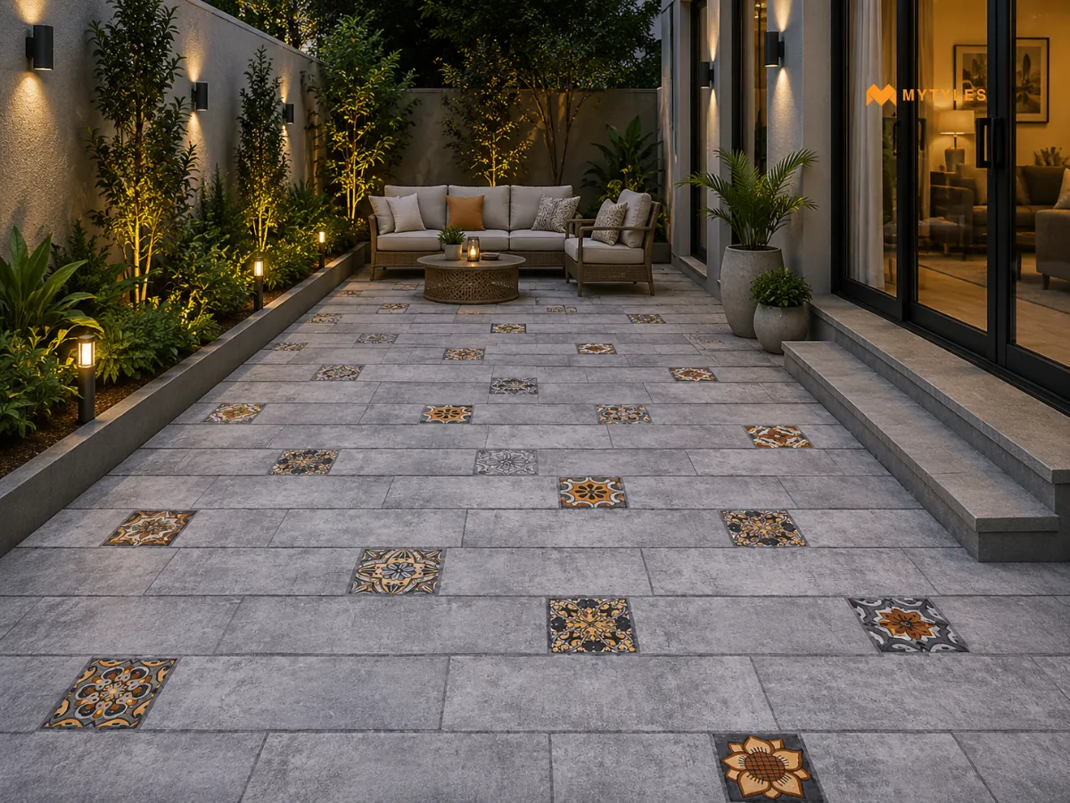 Gray Wooden Floor Tiles in Outdoor
